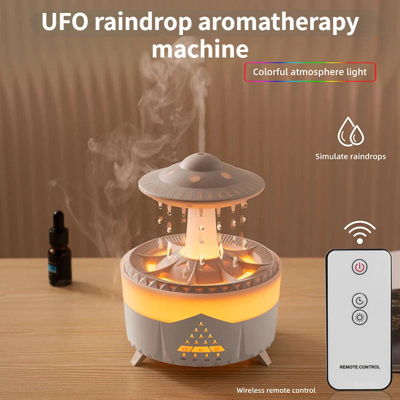 New UFO Raindrop Humidifier Water Drop Air Humidifier USB Aromatherapy Essential Oils Aroma Air Diffuser Household Mist Maker Home Decor